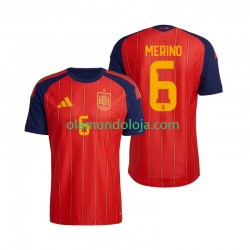 Camisola Espanha Mikel Merino 6 Homem Equipamento Primeiro Copa do Mundo 2026 Manga Curta